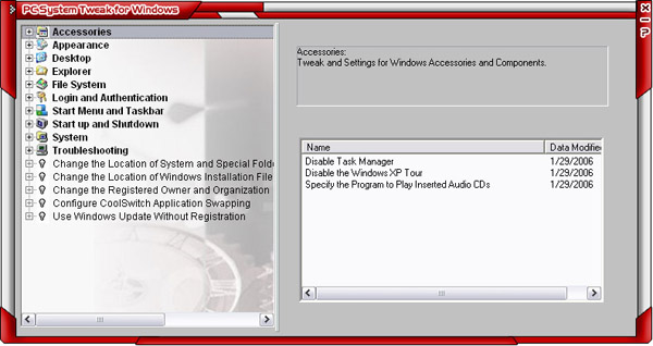PC System Tweak for Windows Screenshot