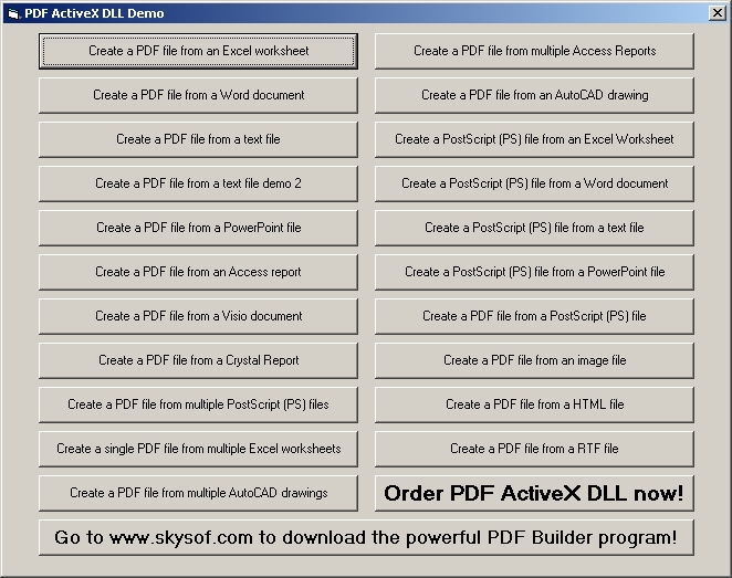 PDF ActiveX DLL Screenshot