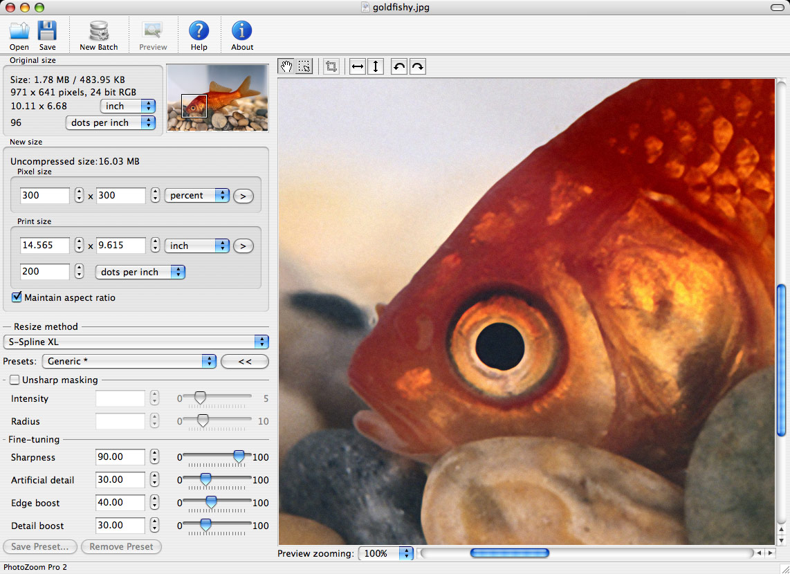 PhotoZoom Pro 2 for Mac Screenshot