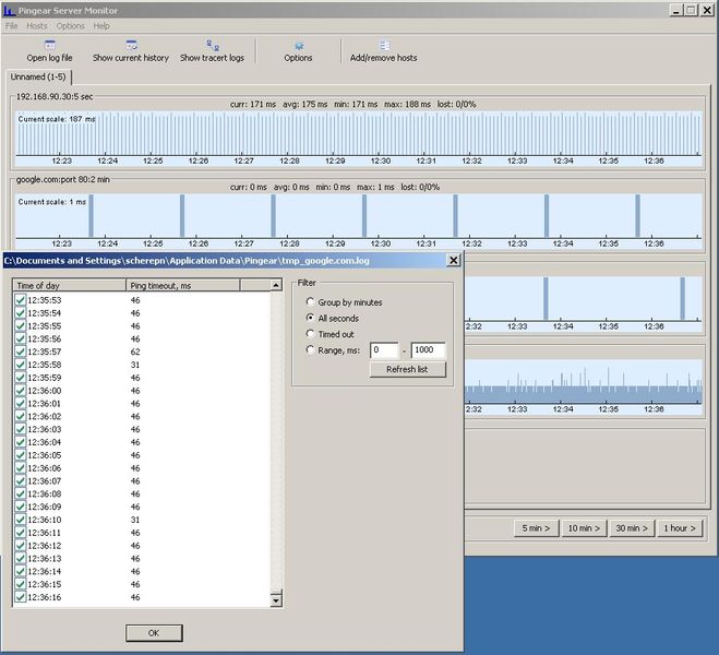 Pingear Server Monitor Screenshot