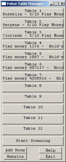 Poker Table Manager Screenshot