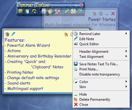 Power Notes Screenshot