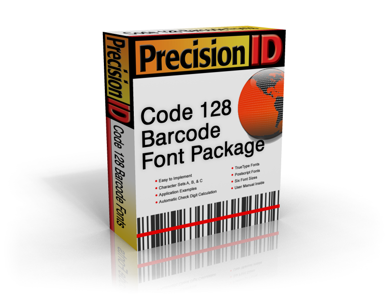 PrecisionID Code128 Barcode Fonts Screenshot