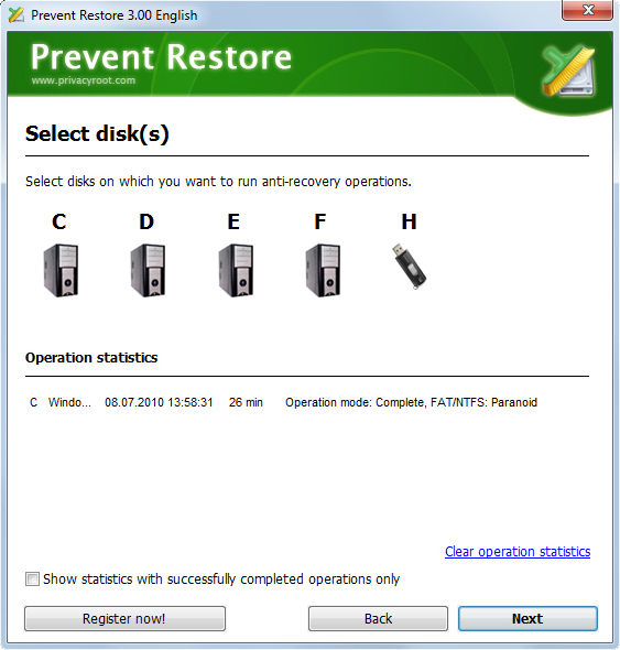 Prevent Restore Screenshot