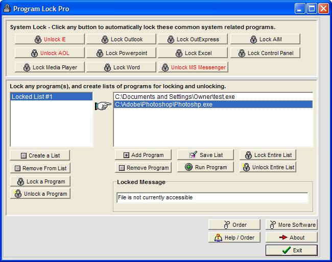 Program Lock Pro Screenshot