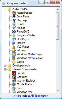 Program Starter Screenshot
