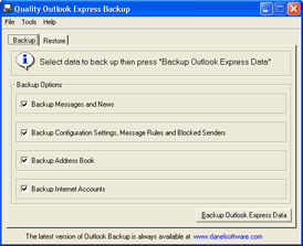 Quality Outlook Express Backup Screenshot