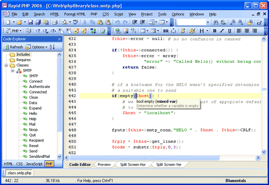 Rapid PHP Editor 2006 Screenshot
