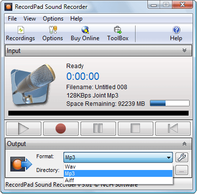 RecordPad Sound Recorder Screenshot