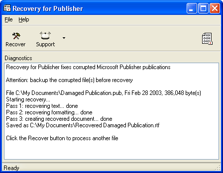 Recovery for Publisher Screenshot