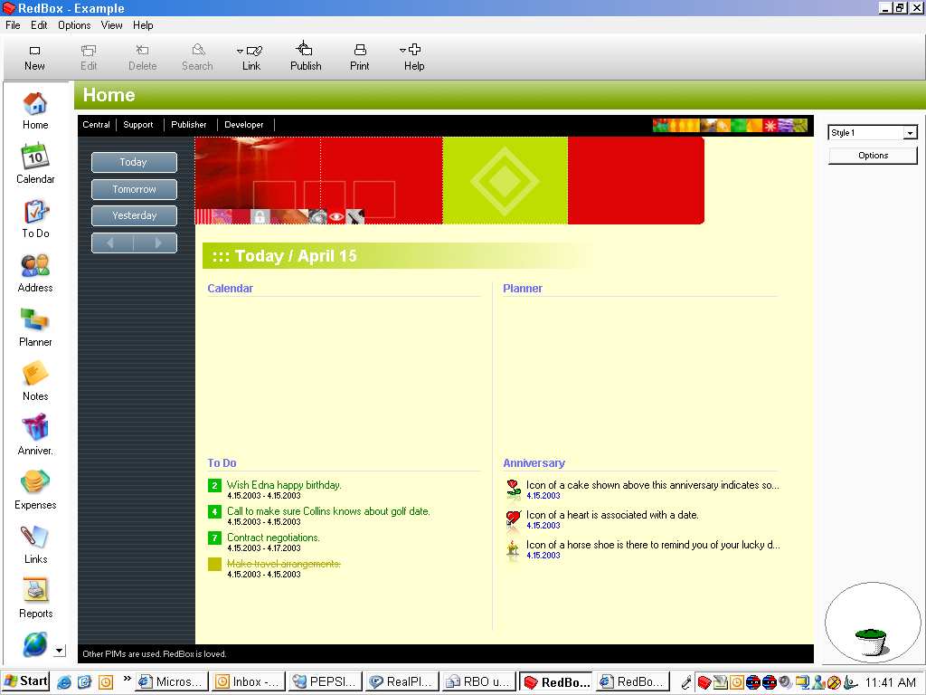 RedBox Organizer Screenshot