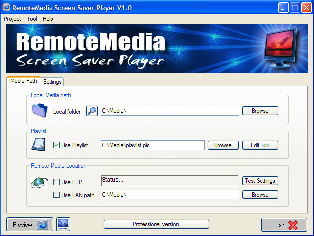 Remote Media Screen Saver Screenshot