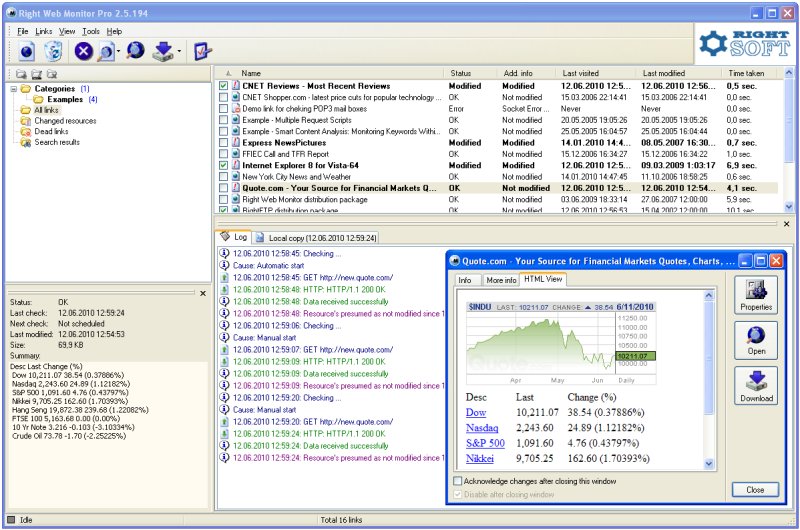 Right Web Monitor Pro Screenshot