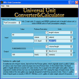 RRs Unit Converter Screenshot