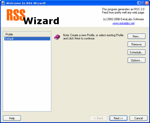 RSS Wizard Screenshot