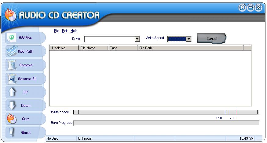 SC Free Audio CD Creator Screenshot
