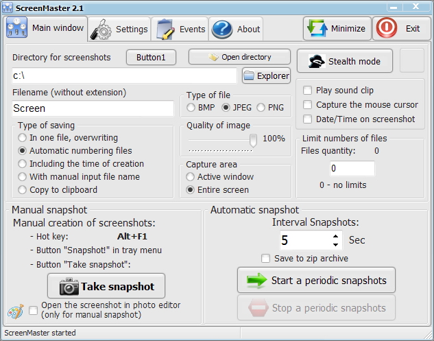 ScreenMaster Screenshot