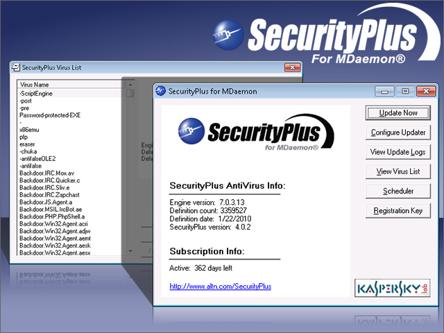 SecurityPlus for MDaemon Screenshot