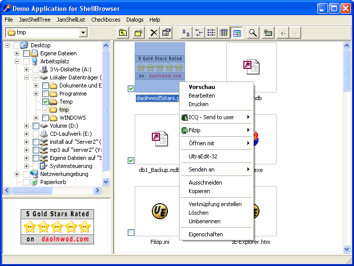 ShellBrowser Components for ActiveX Screenshot