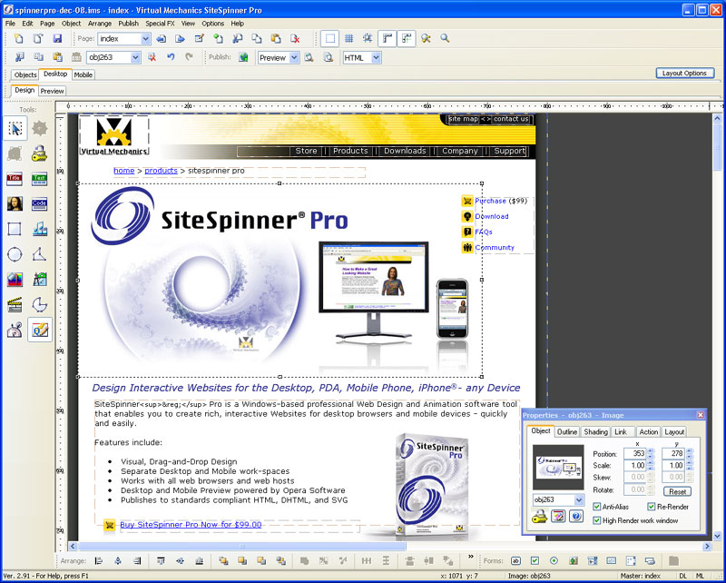 SiteSpinner Pro Screenshot