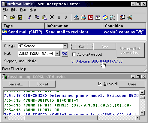 SMS Reception Center Screenshot