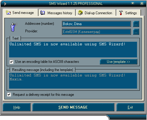 SMS Wizard LITE Screenshot