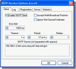 SNTP Clock Synchronization Service Screenshot