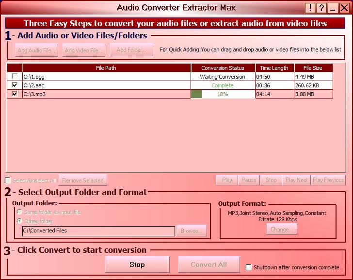 Softe Audio Converter Screenshot