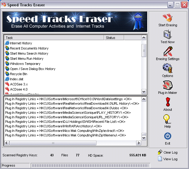 Speed Tracks Eraser Screenshot