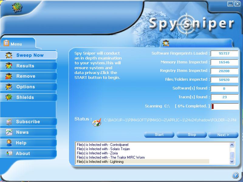 Spy Sniper - Advanced Spyware Remover Screenshot