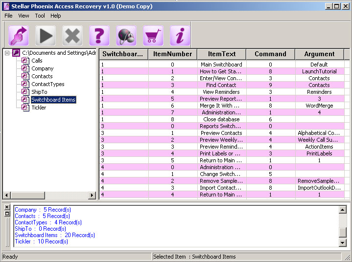 Stellar Phoenix Access Recovery - MS Access Recovery Software Screenshot