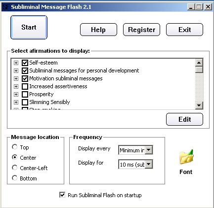 Subliminal Messages Program Screenshot