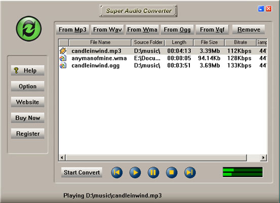 Super Audio Converter Screenshot