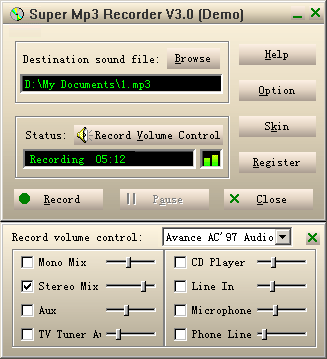 Super Mp3 Recorder Screenshot