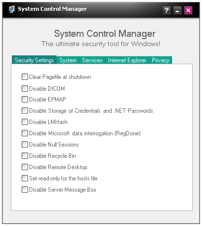 System Control Manager Screenshot