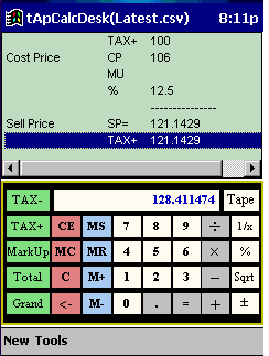 tApCalc Desk tape calculator(Arm & xScale) Screenshot