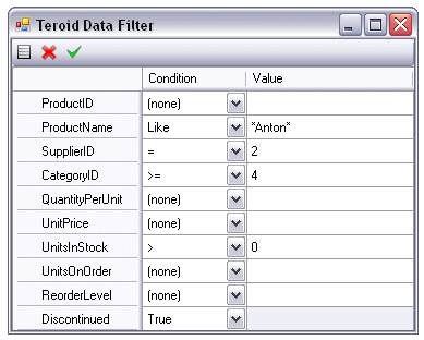 Teroid Data Filter Screenshot