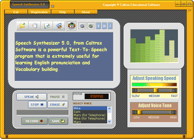 Text To Speech Synthesizer Screenshot