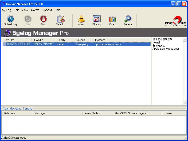 TheOne SysLog Manager Pro Screenshot