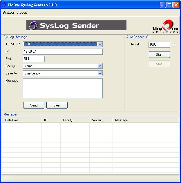 TheOne SysLog Sender Free Edition Screenshot