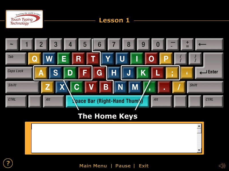 Touch Typing Technology course Screenshot