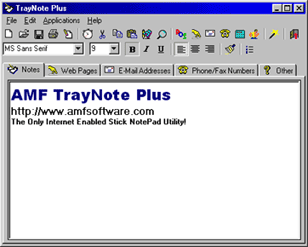 TrayNote Plus Screenshot