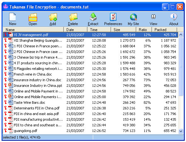 Tukanas File Encryption Screenshot