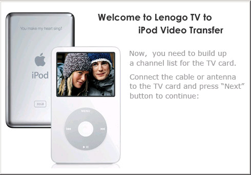 TV to iPod Video Transfer Screenshot