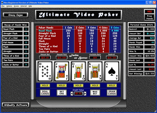 Ultimate Video Poker Screenshot