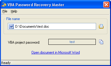 VBA Password Recovery Master Screenshot