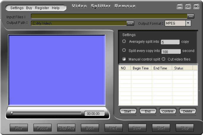 Video Splitter Remove Screenshot