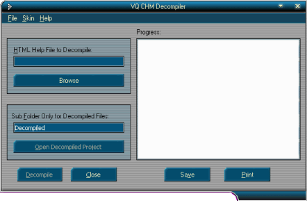 VQ CHM Decompiler Screenshot