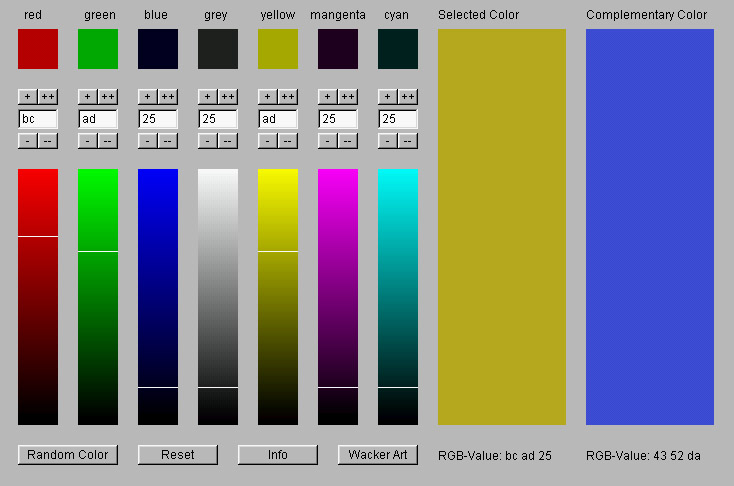 Wacker Art RGB Color Mixer Screenshot