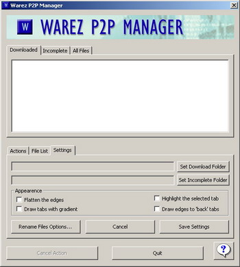 Warez P2P Manager Screenshot